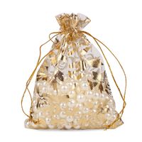 Multi-size Bronzing Rose Gauze Gift Decoration Organza Bunch Pocket Candy Bag Wholesale main image 6