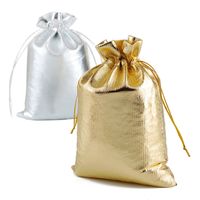 Gold Silver Drawstring Beam Mouth Cloth Packaging Jewelry Gift Bag main image 3