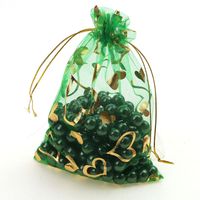 Bronzing Heart Snow Organza Bunch Pocket Mesh Gift Jewelry Packaging Gift Bag main image 6