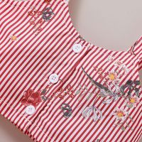 Vertical Strip Short-sleeved Top Red Shorts Casual Baby Two-piece Suit main image 4