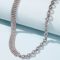 Fashion Hollow Chain Row Inlaid Rhinestone Alloy Necklace Wholesale sku image 1