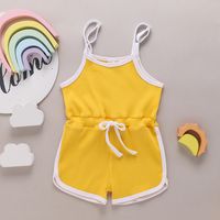 Summer Solid Color Suspender Jumpsuit Fashion Casual Simple Children's Clothing sku image 3