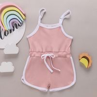Summer Solid Color Suspender Jumpsuit Fashion Casual Simple Children's Clothing sku image 6