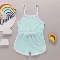 Summer Solid Color Suspender Jumpsuit Fashion Casual Simple Children's Clothing sku image 11