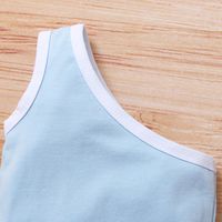 Fashion Summer Solid Color One-shoulder Romper Shorts Baby Simple Suit main image 5