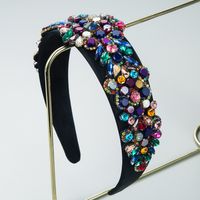 Baroque Fashion Inlaid Colorful Rhinestone Wide Headband Wholesale main image 3