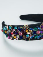 Baroque Fashion Inlaid Colorful Rhinestone Wide Headband Wholesale main image 5