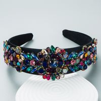 Baroque Fashion Inlaid Colorful Rhinestone Wide Headband Wholesale sku image 1