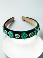 Vintage Contrast Color Emerald-embellished Green Headband Wholesale main image 3