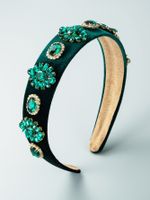 Vintage Contrast Color Emerald-embellished Green Headband Wholesale main image 5