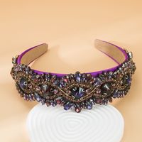 Purple Inlaid Glass Geometric Wide-brimmed Headband Wholesale main image 1
