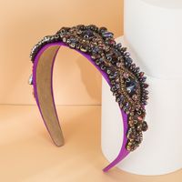 Purple Inlaid Glass Geometric Wide-brimmed Headband Wholesale main image 3