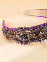 Purple Inlaid Glass Geometric Wide-brimmed Headband Wholesale main image 5