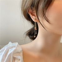 Sweet Simple Style Star Moon Alloy Tassel Plating Inlay Rhinestones Women's Drop Earrings sku image 1