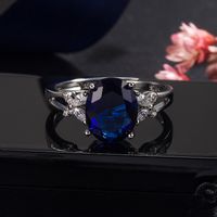 Vintage Inlaid Zircon Emerald Sapphire Copper Ring Wholesale main image 5