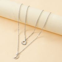 New Hollow Sun Moon And Star Pendent Card Alloy Necklace main image 3