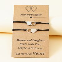 New Mother's Day Parent-child Stainless Steel Heart-shaped Woven Card Bracelet Set main image 5