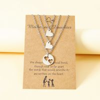 New Mother's Day Card Necklace 3-piece Set Stainless Steel Clavicle Necklace main image 3