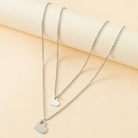 Fashion Mother's Day Parent-child Stainless Steel Hollow Heart-shaped Card Necklace Set main image 4