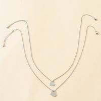 Fashion Mother's Day Parent-child Stainless Steel Hollow Heart-shaped Card Necklace Set main image 5