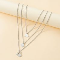 New Stainless Steel Hollow Heart-shaped Mother's Day Parent-child Card Necklace 3-piece Set main image 4