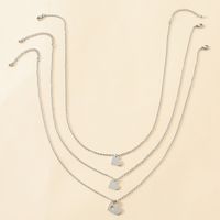 New Stainless Steel Hollow Heart-shaped Mother's Day Parent-child Card Necklace 3-piece Set main image 5
