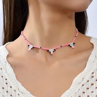 Bohemian Simple Hand-woven Beads Cow Necklace Female main image 1