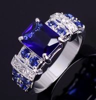 Retro Ladies Ring Copper Silver Plated Zircon Ring Engagement Wedding Jewelry main image 2
