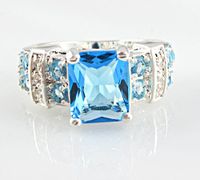 Retro Ladies Ring Copper Silver Plated Zircon Ring Engagement Wedding Jewelry main image 3