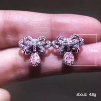 Fashion Geometric Pink Bow Copper Stud Earrings Wholesale main image 6