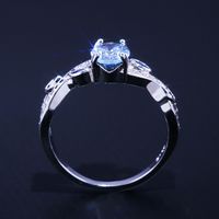 New Ring Accessories Fashion Royal Blue Zircon Ladies Copper Ring main image 3