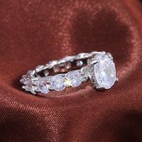 Classique Plein Cercle Plein Diamant Zircon Dames Bague Bijoux En Cuivre En Gros main image 4