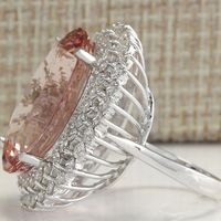 New Large Oval Gemstone Ring Women's Copper Silver-plated Micro-set Zircon Ring main image 5