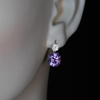 Simple Inlaid Purple Zircon Geometric Earrings Fashion Copper Earrings main image 5