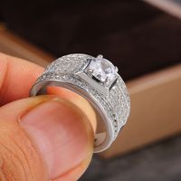 Neue Herrenringe Mode Kupfer Eingelegter Zirkon Geometrischer Dicker Ring main image 4
