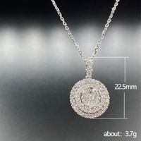 Pendentif Anneau Multicouche Creux Créatif Plein De Diamants Collier En Cuivre Zircon main image 6