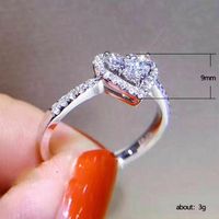 Fashion Creative Heart Shaped Zircon Copper Ring main image 6