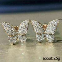 Fashion Earrings Micro-encrusted Zircon Butterfly Copper Earrings main image 4