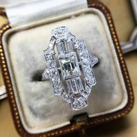 New Hand Jewelry Classic Hollow Zircon Fashion Copper Ring main image 1