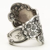 Fashion New Retro Flower Ring Ladies Alloy Hand Jewelry main image 5