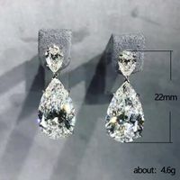 Fashion Shining Micro-set Zircon Water Drop Shaped Copper Earrings Wholesale main image 6