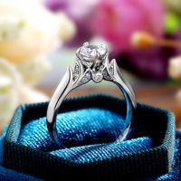 Fashion Ol Engagement Classic Four-claw Shining Zircon Copper Ring main image 1