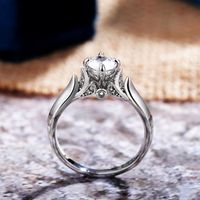 Fashion Ol Engagement Classic Four-claw Shining Zircon Copper Ring main image 4