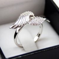 أزياء خاتم جديد الإبداعية أجنحة الملاك الزركون السيدات خاتم النحاس بالجملة main image 1
