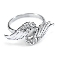 أزياء خاتم جديد الإبداعية أجنحة الملاك الزركون السيدات خاتم النحاس بالجملة main image 3