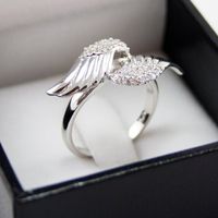 أزياء خاتم جديد الإبداعية أجنحة الملاك الزركون السيدات خاتم النحاس بالجملة main image 5