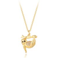 Fashion Copper-plated 18k Gold Sloth Anima Pendantl Necklace main image 5