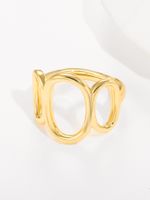 Fashion Copper Plated 18k Gold Ring Irregular Adjustable Ring main image 3