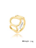 Fashion Copper Plated 18k Gold Ring Irregular Adjustable Ring main image 4