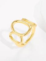 Fashion Copper Plated 18k Gold Ring Irregular Adjustable Ring main image 5